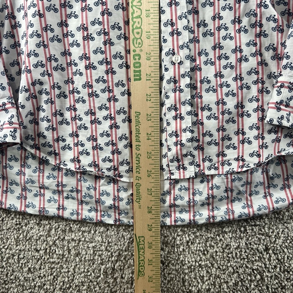 Grayson Hero Bicycle Print Shirt Womens Size 3 Comfort Light Striped Button Down - Picture 5 of 8